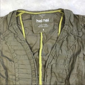 Anthropologie Hei Hei Olive Green Line Jacket SZ 2
